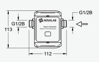 Maßzeichnung NOVALAB Hygiene-Spülmodul, Front