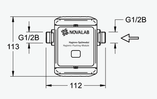 Maßzeichnung NOVALAB Hygiene-Spülmodul, Front