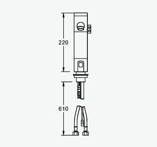 Maßzeichnung NOVALAB Optoelektronische Standbatterie DN 15 Front