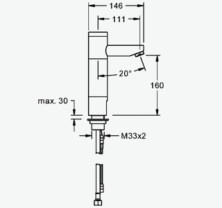 Maßzeichnung NOVALAB Optoelektronische Standbatterie DN 15 Seite