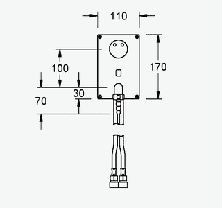 NOVALAB optoelektronische Wandbatterie mit Knie 90°, Front